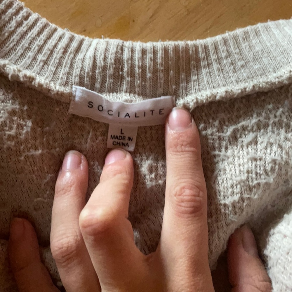 Large, fits like a medium, cozy cardigan